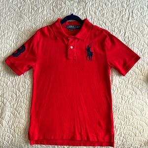 Boy’s Polo Shirt in red. Big pony. Size M (10-12) Used once. No stains or rips.